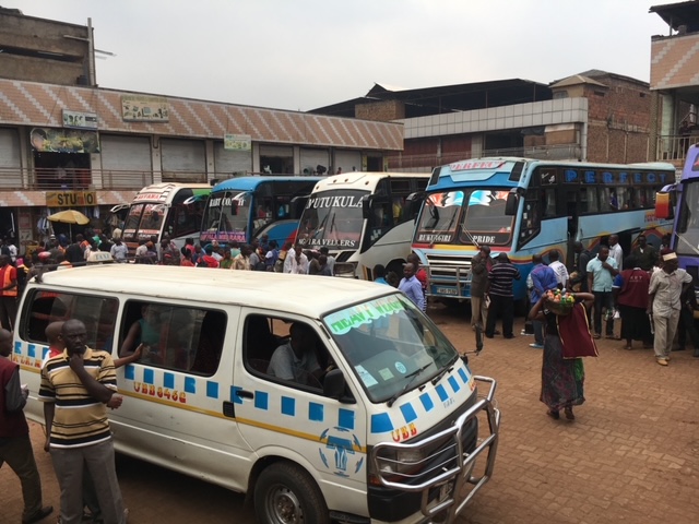 bus stop at Kampala